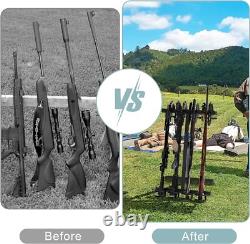 Rifle Gun Rack Folding Portable Heavy-Duty Steel Holds 7 Pistols and 4 Rifles
