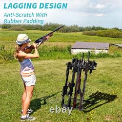 Rifle Gun Rack Folding Portable Heavy-Duty Steel Holds 7 Pistols and 4 Rifles