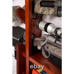 Rifle Gun Rack Organizer Wood Wall Rack Storage Home Room Safe Security 4 Guns