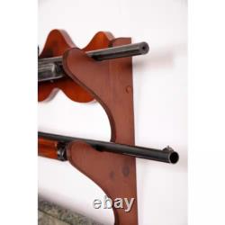 Rifle Gun Rack Organizer Wood Wall Rack Storage Home Room Safe Security 4 Guns