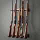 Rifle Gun Rack Shotgun Wall Mount Rustic Wood Solid Steel Garage Office Retail