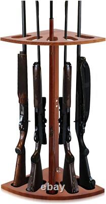 Rifle Gun Rack Wood Corner Wall Display Rack Shotgun Stand Gun Holder for 5 Guns