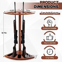 Rifle Gun Rack Wood Corner Wall Display Rack Shotgun Stand Gun Holder for 5 Guns