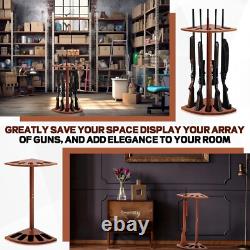 Rifle Gun Rack Wood Corner Wall Display Rack Shotgun Stand Gun Holder for 5 Guns