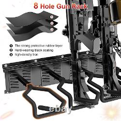 Rifle Gun Racks Indoor Steel Wall Mount Storage Display Holds up to 8 Long Guns