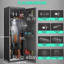 Rifle Gun Safe, 10-12 Gun Safes for Rifle and Shotgun, Fingerprint Rifle Safe