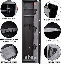 Rifle Gun Safe, Digital Password 5-Gun Storage Cabinet for Rifles and Shotguns