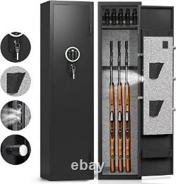 Rifle Gun Safe, Gun Safe with Adjustable Gun Rack and Removable Shelf