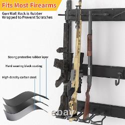 Rifle Handgun Gun Rack Steel Wall Mount 4 Rifle 2 Pistol Racks Home Room Safety