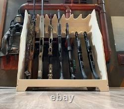 Rifle Rack 2-Tier Display Stand Storage Holder Birch Wood 7-Slot Gun Shotgun XL