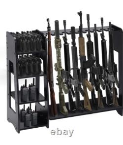Rifle Rack Holds 9 Long Guns Storage Stand Vertical Display Organizer Shelf