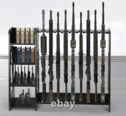 Rifle Rack Holds 9 Long Guns Storage Stand Vertical Display Organizer Shelf