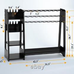 Rifle Rack Holds 9 Long Guns Storage Stand Vertical Display Organizer Shelf