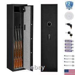 Rifle Safe 5-Gun Wall Storage Cabinet Biometric Quick Access Security withLock Box