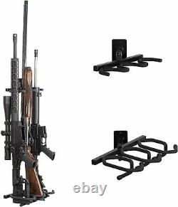Rifle Shotgun Gun Holder Wall Mount Rack Storage Hanger Steel Metal Black 3-Slot