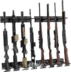 Rifle Shotgun Gun Rack Heavy Duty Steel Wall-Mount Adjustable Securely Display