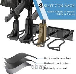 Rifle Shotgun Gun Rack Heavy Duty Steel Wall-Mount Adjustable Securely Display