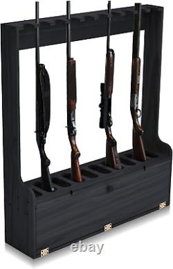 Rifle Shotgun Gun Rack Holds Organizer Stand Wooden Display Storage Up to10 Guns