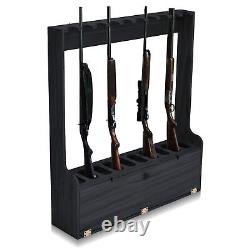 Rifle Shotgun Gun Rack Holds Organizer Stand Wooden Display Storage Up to10 Guns