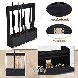 Rifle Shotgun Gun Rack Holds Organizer Stand Wooden Display Storage Up to10 Guns