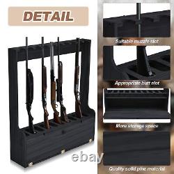 Rifle Shotgun Gun Rack Holds Organizer Stand Wooden Display Storage Up to10 Guns