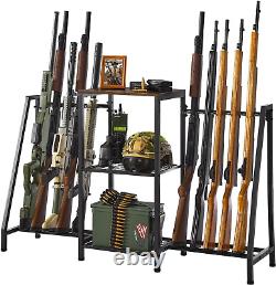 Rifle Shotgun Gun Rack Storage Floor Standing Organizer Holds up to 10 Long Guns