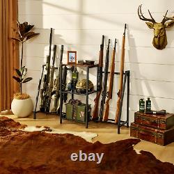 Rifle Shotgun Gun Rack Storage Floor Standing Organizer Holds up to 10 Long Guns