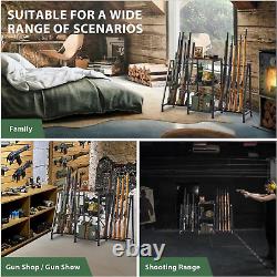 Rifle Shotgun Gun Rack Storage Floor Standing Organizer Holds up to 10 Long Guns