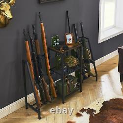 Rifle Shotgun Gun Rack Storage Floor Standing Organizer Holds up to 10 Long Guns