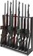 Rifle Shotgun Gun Rack Wooden Freestanding Adjustable Stand Holds Up 9 Long Guns