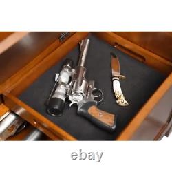 Rifle Shotgun Gun Solid Wood Entryway Gun Cabinet Concealment Storage Bench Lock