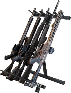 Rifle Shotgun Rack Portable Steel Folding Floor Freestanding Hold up to 5 Guns