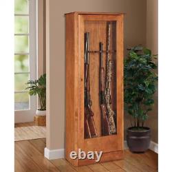 Rifle Shotguns Organizer Storage Rack Classic Wood Freestanding Safe Up to10 Gun