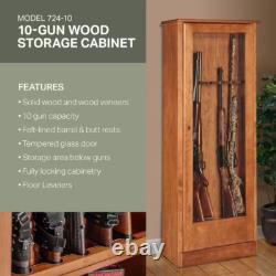 Rifle Shotguns Organizer Storage Rack Classic Wood Freestanding Safe Up to10 Gun