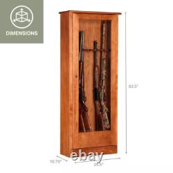 Rifle Shotguns Organizer Storage Rack Classic Wood Freestanding Safe Up to10 Gun