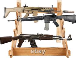 Rifle Wooden Gun Display Rack Storage Shotgun Wall Storage Home Room Safe Secure