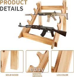 Rifle Wooden Gun Display Rack Storage Shotgun Wall Storage Home Room Safe Secure