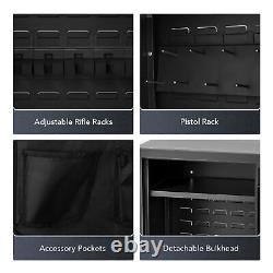 Rifle and Pistol Safe Biometric Gun Storage Case with Adjustable Racks 3 Locks