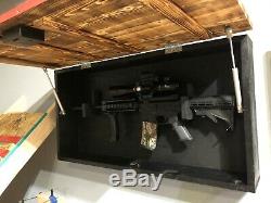 Rustic American Flag Concealment Compartment Cabinet Hidden Gun Storage Case