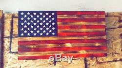 Rustic American Flag Concealment Compartment Cabinet Hidden Gun Storage Case