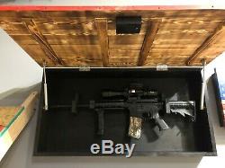 Rustic American Flag Concealment Compartment Cabinet Hidden Gun Storage Case