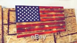 Rustic American Flag Concealment Compartment Cabinet Hidden Gun Storage Case