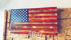 Rustic American Flag Concealment Compartment Cabinet Hidden Gun Storage Case