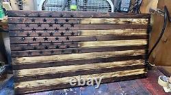 Rustic American Flag Concealment Compartment Cabinet Hidden Gun Storage Case