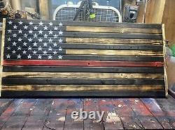 Rustic American Flag Concealment Compartment Cabinet Hidden Gun Storage Case