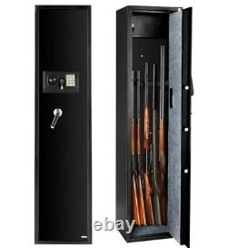 Safe Gun Large Rifle Quick Access Cabinet Lock Storage Box Security 5-Gun Home