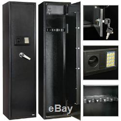 Security 5 Gun Rifle Shotgun Pistol Electronic Lock Storage Safe Cabinet Firearm