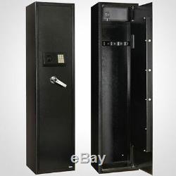 Security 5 Gun Rifle Shotgun Pistol Electronic Lock Storage Safe Cabinet Firearm