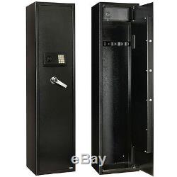 Security 5 Gun Rifle Storage Electronic Lock Shotgun Pistol Cabinet Safe Firearm