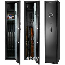 Security 5 Gun Rifle Storage Electronic Lock Shotgun Pistol Cabinet Safe Firearm